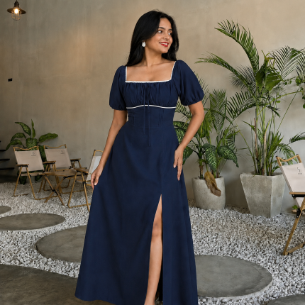 Midnight Bustier Detailed Maxi Dress 